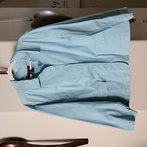 Venezia Lane Bryant Plus Size Business Casual Jacket Cotton Light Blue sz 18/20